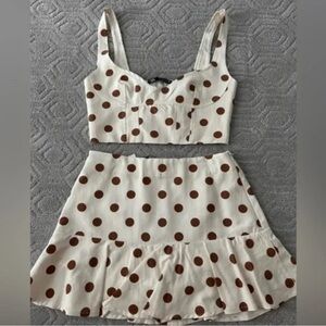 Polka Dot Crop Top and Skort Set